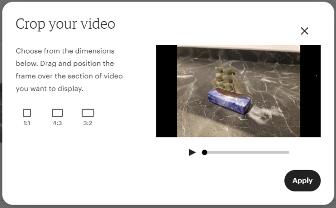 Etsy crop your video popup