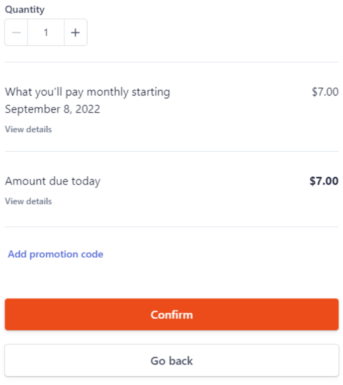 Image showing the menu to select how long your plan will last