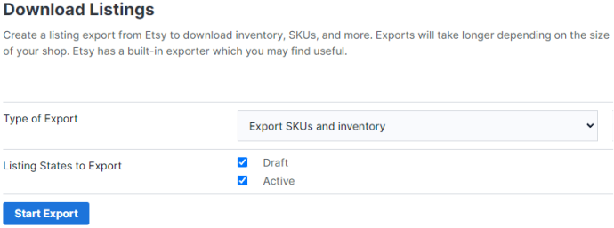 Image showing Shop Uploader's export settings Image showing Shop Uploader's export settings