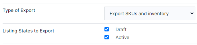 Image showing showing the Shop Uploader export settings