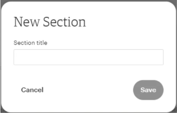 Creating an Etsy shop section