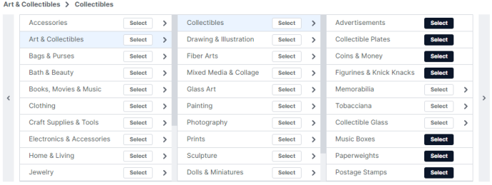 Image showing how to find your category through clicking